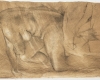 Dark Clay New, Sitting, Drawing by Louisa Forbes